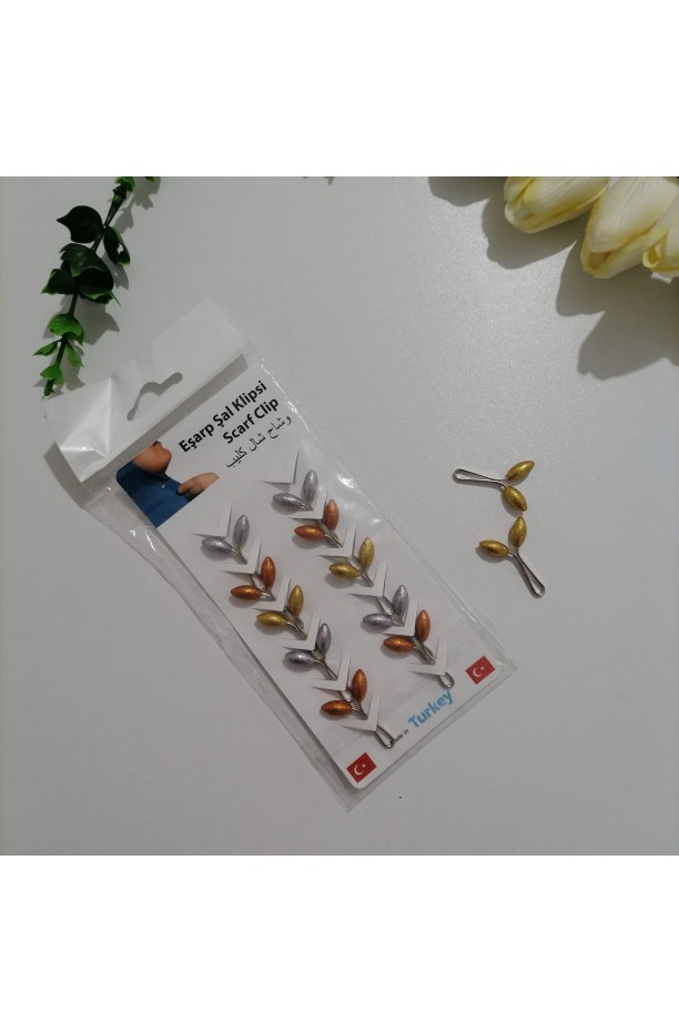 Eşarp Şal Klips 12'li 1 Paket ms138