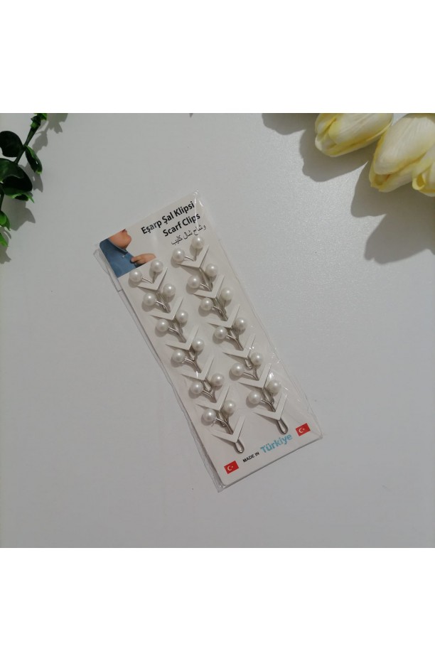 Eşarp Şal Klips 12'li 1 Paket ms140