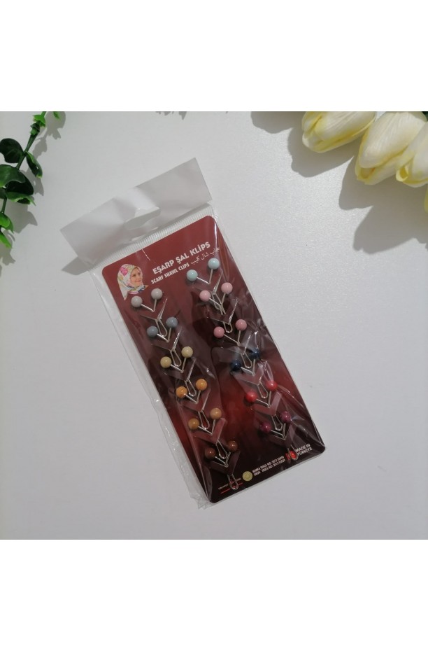 Eşarp Şal Klips 12'li 1 Paket ms142