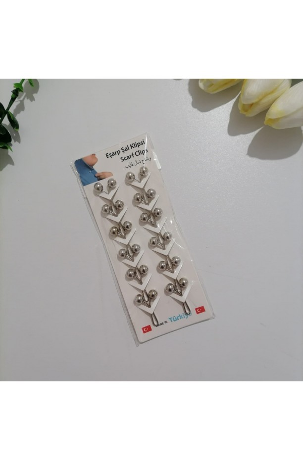 Eşarp Şal Klips 12'li 1 Paket ms145