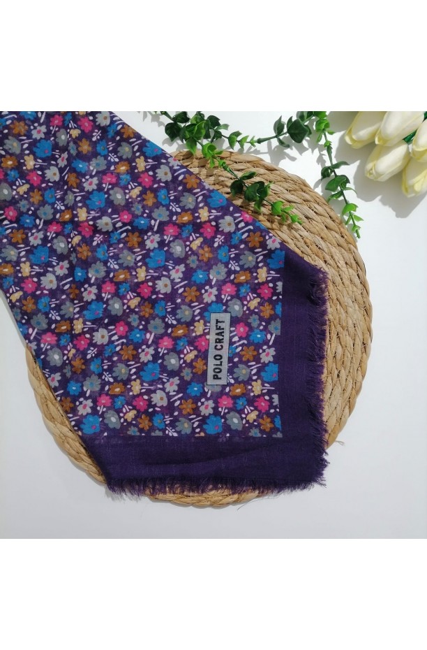 Polocraft - Flamlı Pamuklu Eşarp ms691  