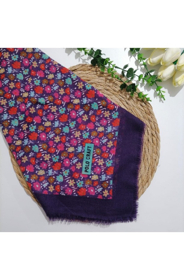 Polocraft - Flamlı Pamuklu Eşarp ms703