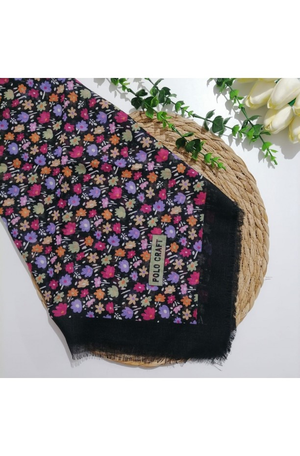 Polocraft - Flamlı Pamuklu Eşarp ms704