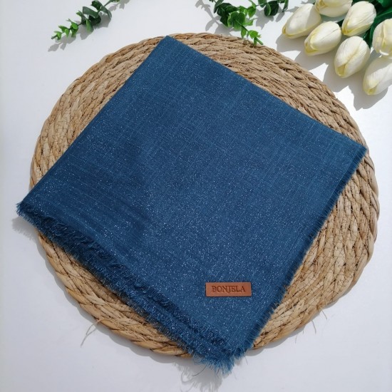 Bonjela - Tek Renk Simli Eşarp ms851