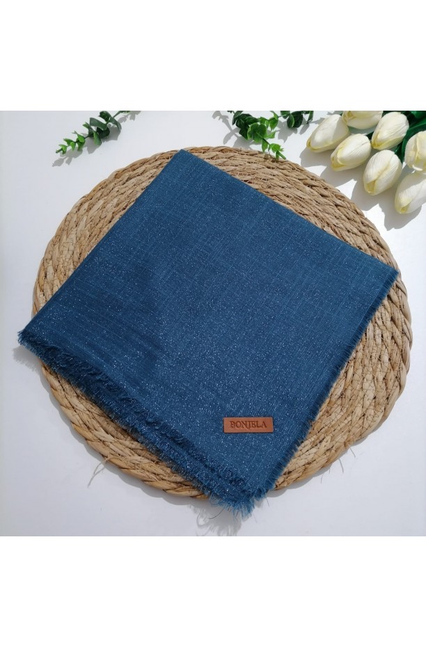 Bonjela - Tek Renk Simli Eşarp ms851