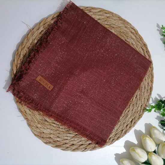 Bonjela - Tek Renk Simli Eşarp ms855