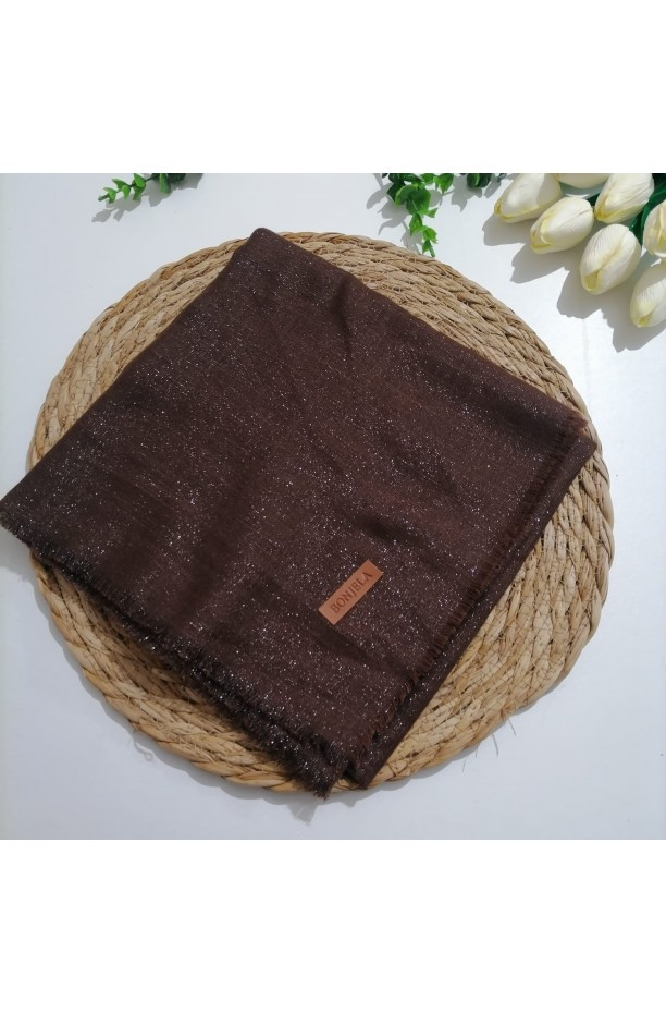 Bonjela - Tek Renk Simli Eşarp ms857