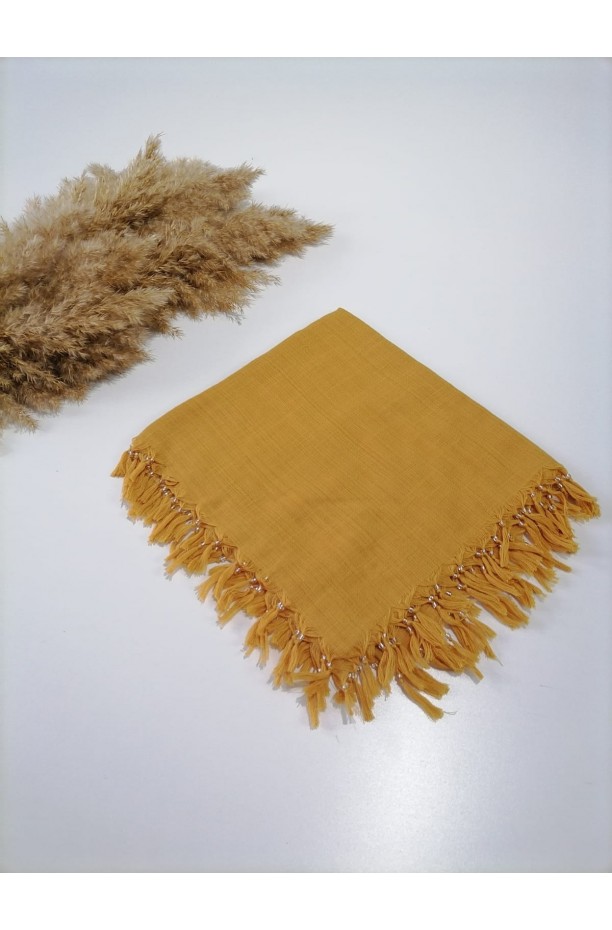 Tek Renk Boncuklu Eşarp ms540